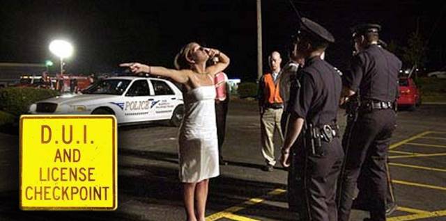 A woman stopped at a DUI checkpoint in Nevada